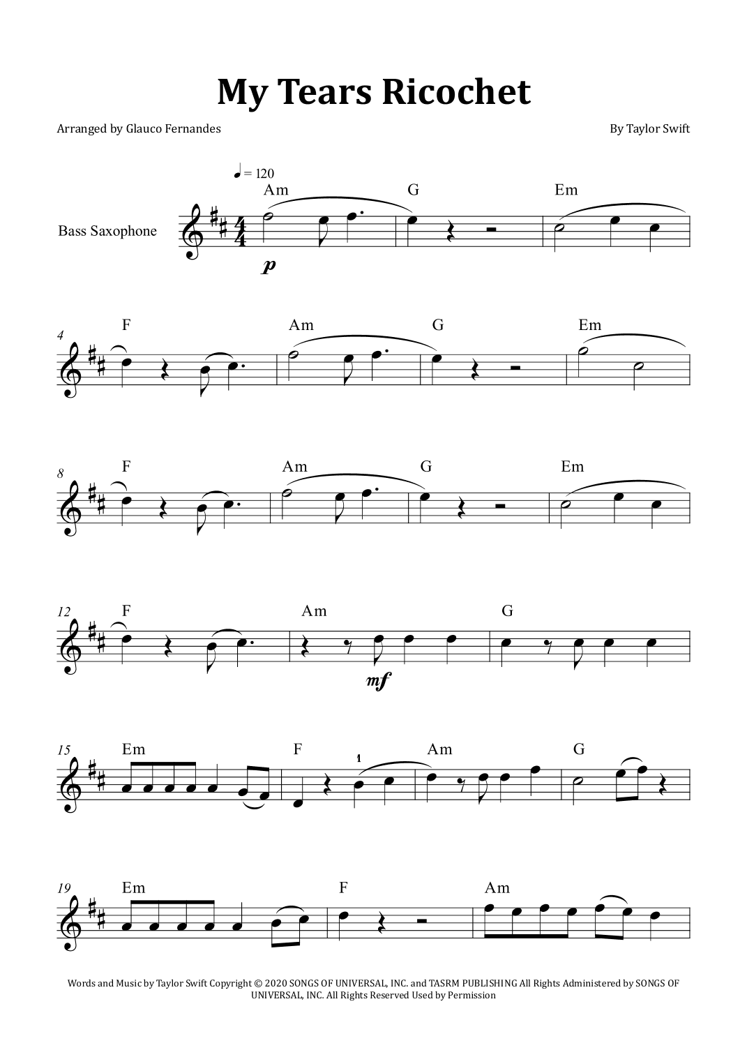 My Tears Ricochet (arr. Glauco Fernandes)