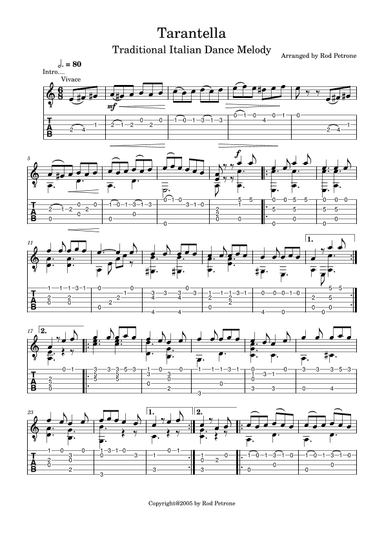Tarantella (arr. Rod Petrone)