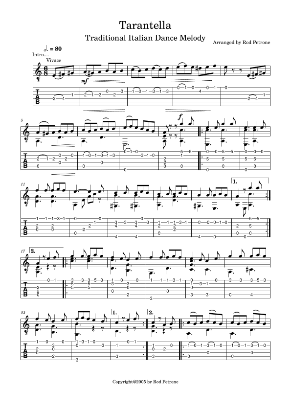 Tarantella (arr. Rod Petrone)