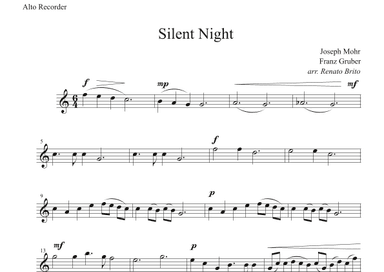 Silent Night - For Small Orquestra (arr. Renato Brito - Alto Recorder part) (arr. Renato Brito)