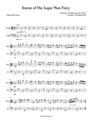 Dance Of The Sugar - Easy Viola/Cello Duet (arr. Cello)