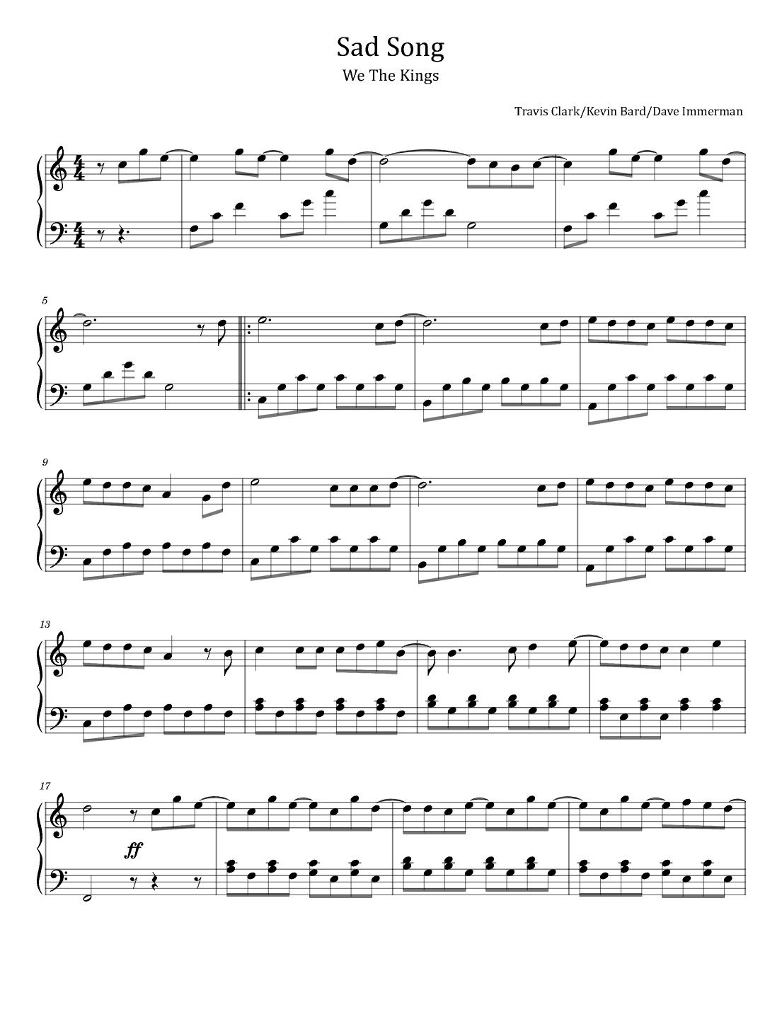 Sad Song (arr. poon)