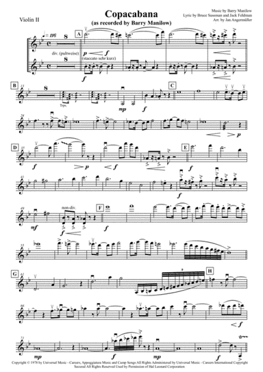 Copacabana (At The Copa) (arr. Jan Angermüller)