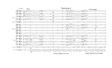 Samba pa ti - Score Only (arr. Manuel Guillermo Navarro Espinel)