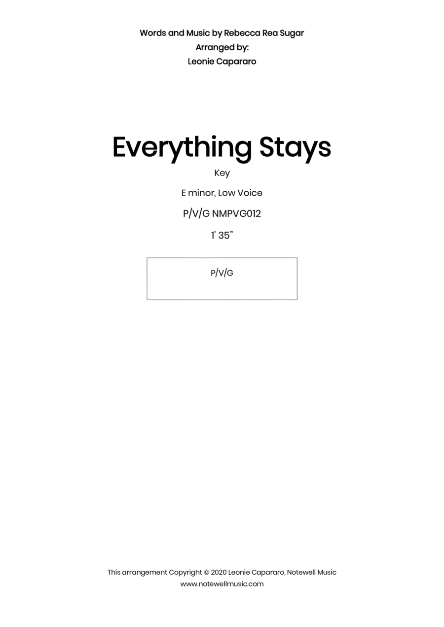 Everything Stays (arr. Leonie Capararo)