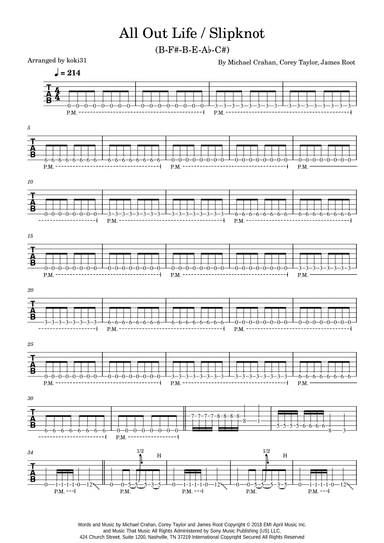 All Out Life (arr. koki31)
