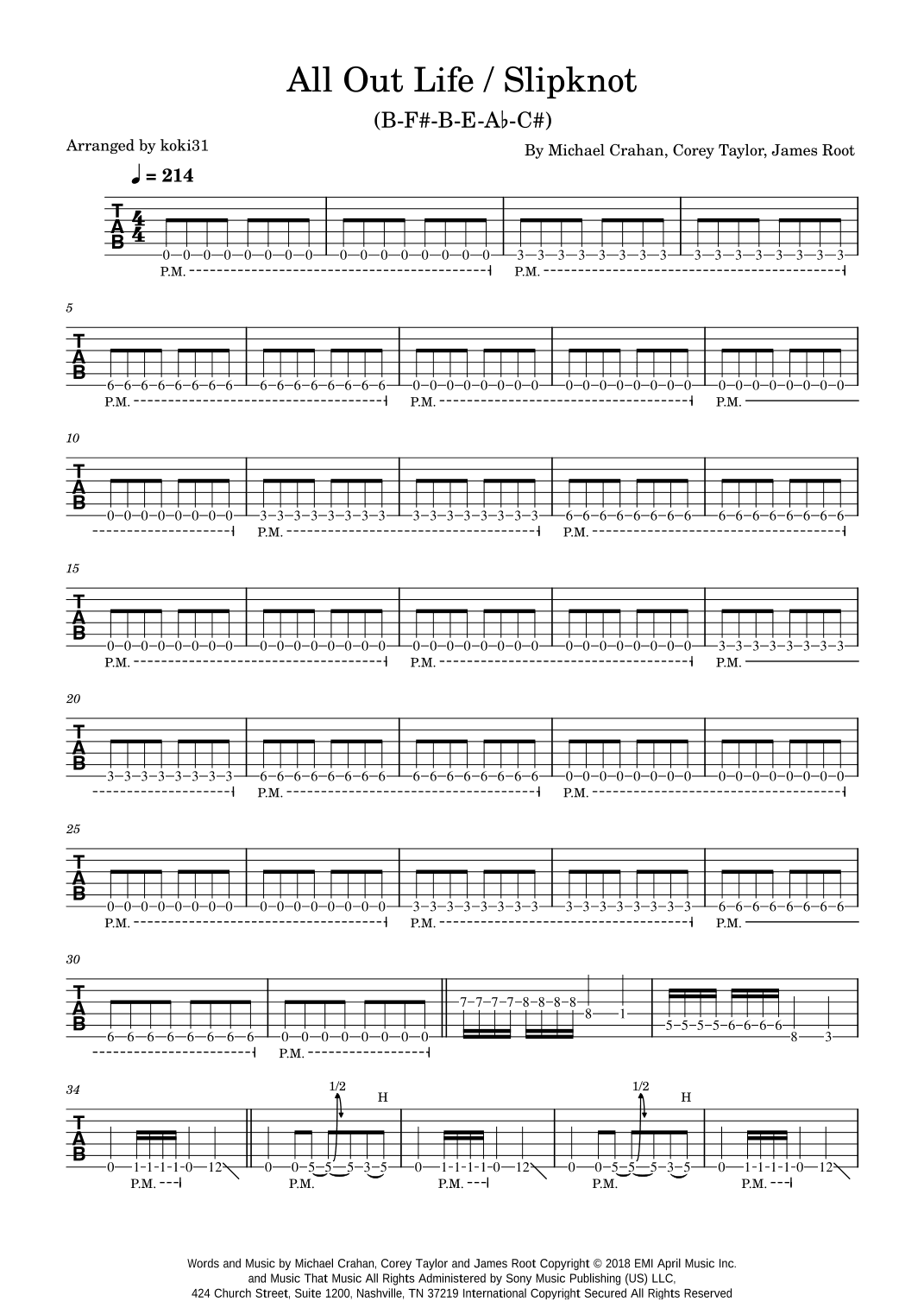 All Out Life (arr. koki31)
