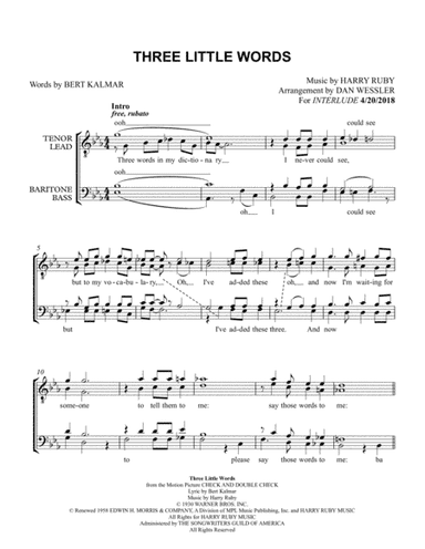 Three Little Words (arr. Dan Wessler)