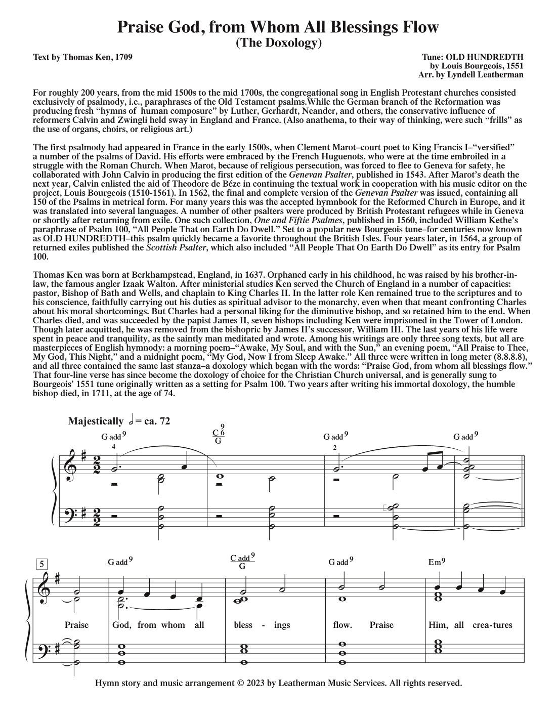 Praise God, from Whom All Blessings Flow (arr. Lyndell Leatherman)