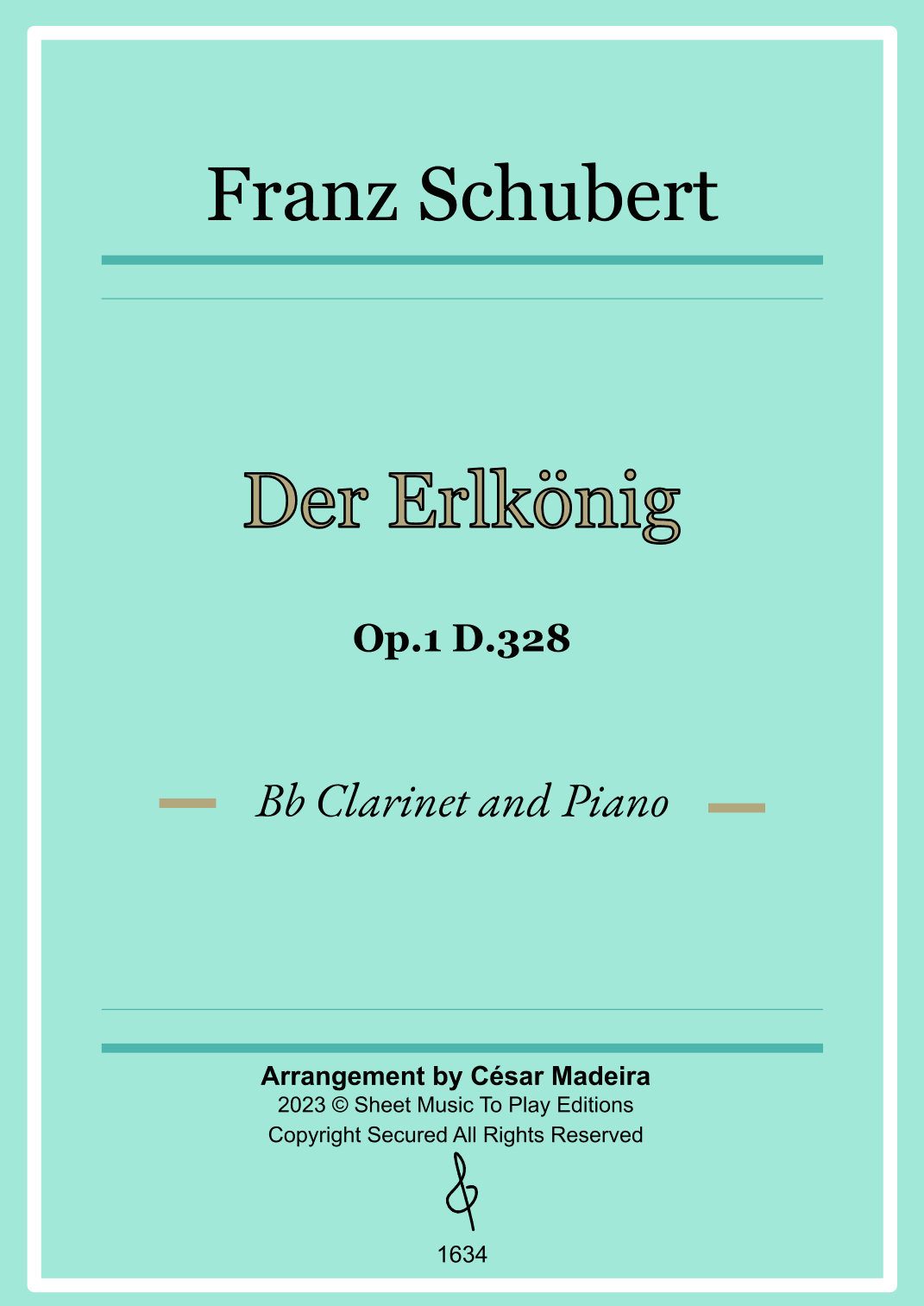 Der Erlkönig by Schubert - Bb Clarinet and Piano (Full Score) (arr. César Madeira)