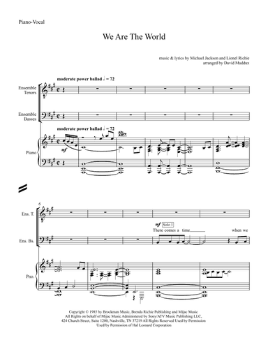 We Are The World (arr. David Maddux)