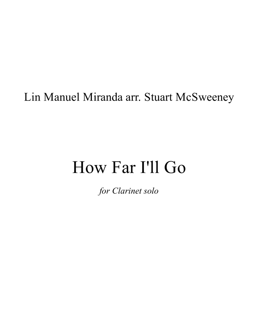 How Far I'll Go (arr. Stuart McSweeney)