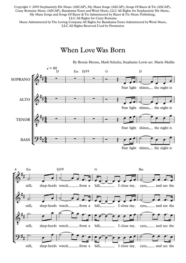 When Love Was Born (arr. Maria Mullin)