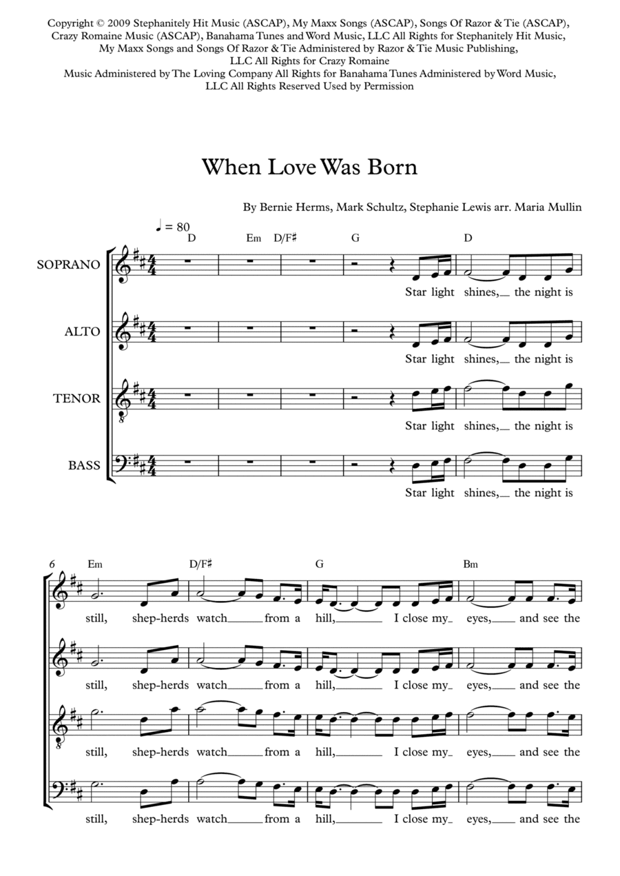 When Love Was Born (arr. Maria Mullin)
