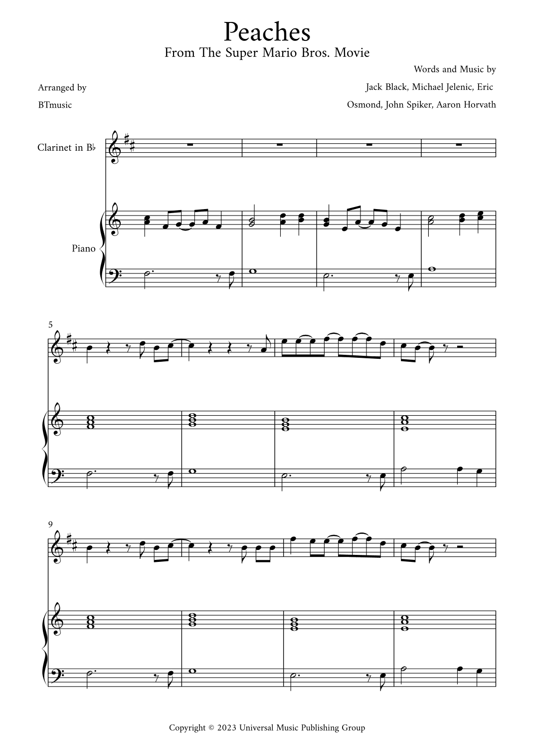 Peaches (arr. BTmusic)