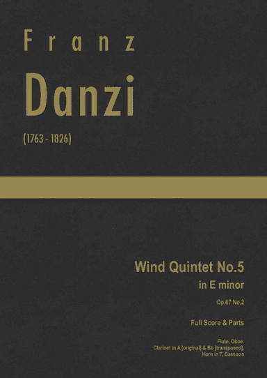 Danzi - Wind Quintet No.5 in E minor, Op.67 No.2 (arr. J.G. Cucó Barber)
