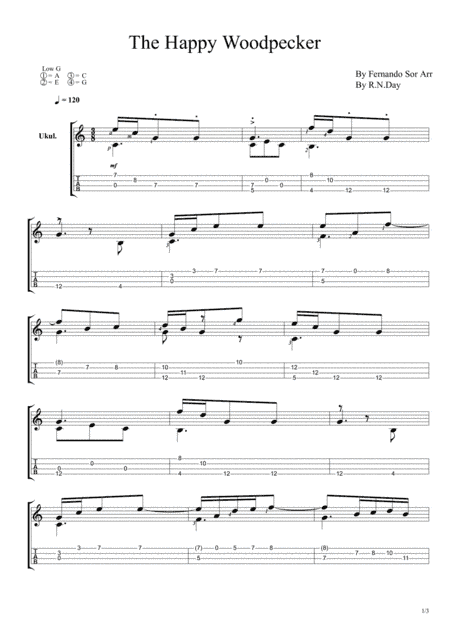 The Happy Woodpecker For Low G Ukulele (arr. Richard Day)