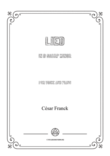 Franck-Lied in d sharp minor,for voice and piano (arr. MSM)