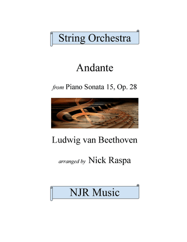 Andante from Piano Sonata 15 arranged for string orchestra (Full Set) (arr. Nick Raspa)