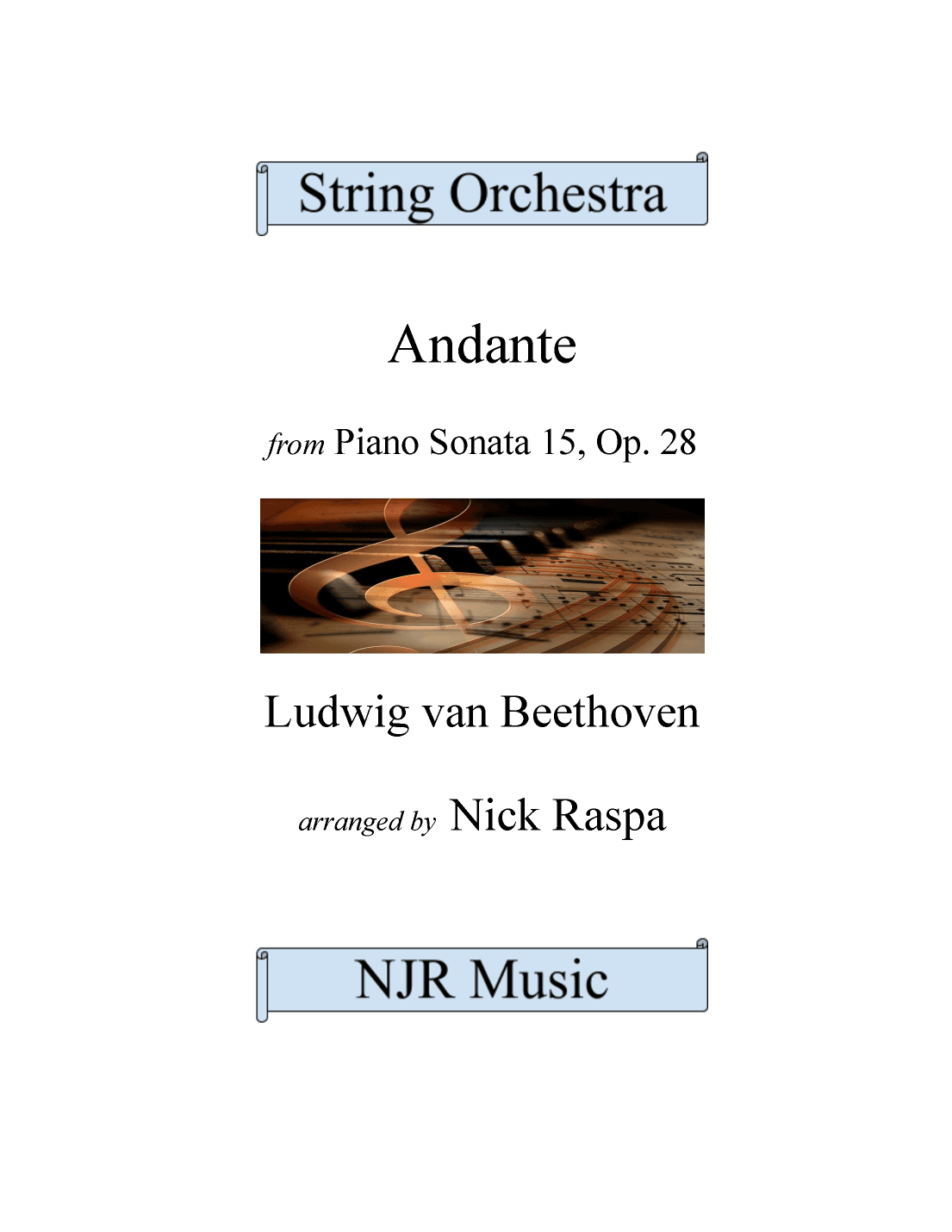 Andante from Piano Sonata 15 arranged for string orchestra (Full Set) (arr. Nick Raspa)