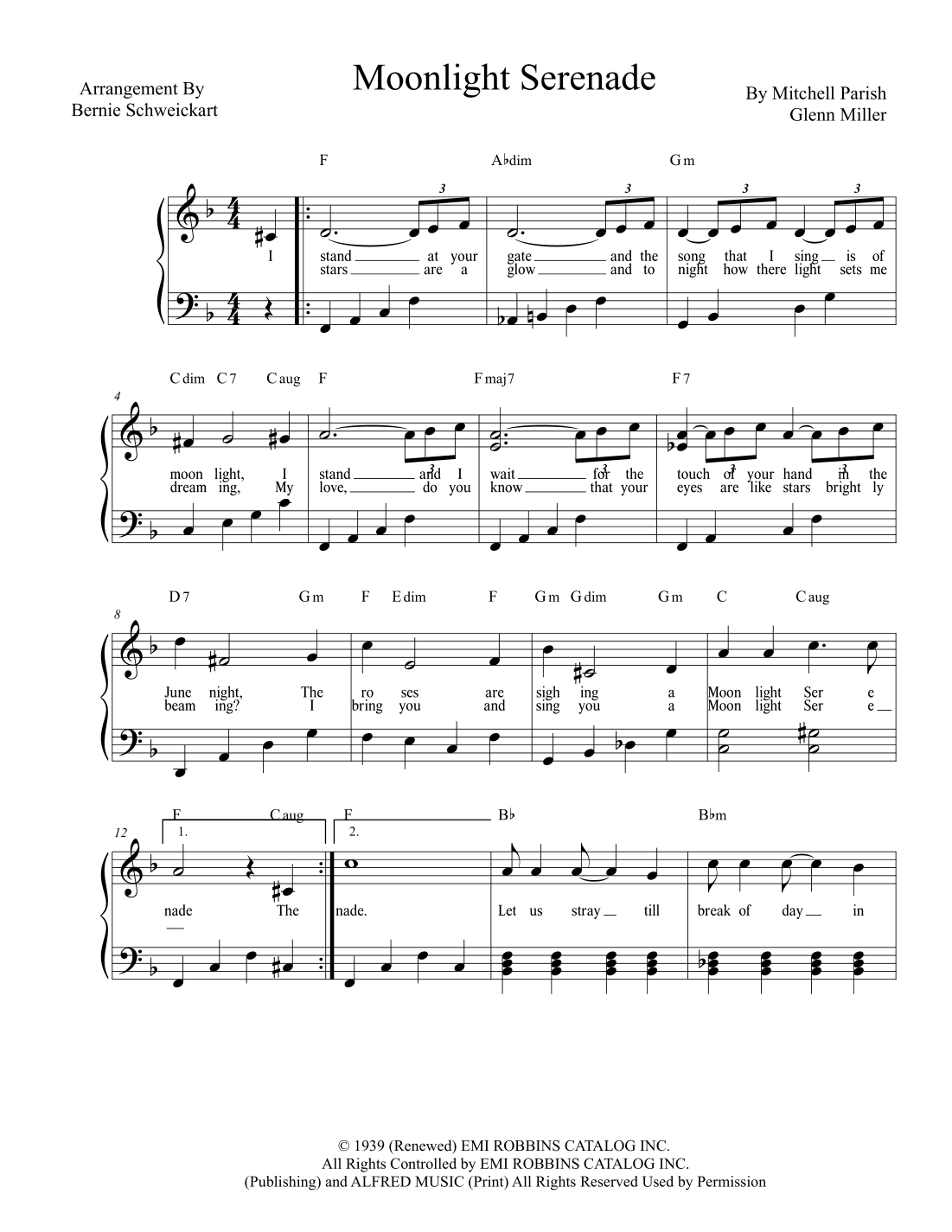 Moonlight Serenade (arr. Bernie Schweickart)