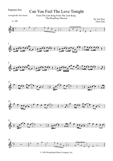 Can You Feel The Love Tonight (arr. Alex Souza)