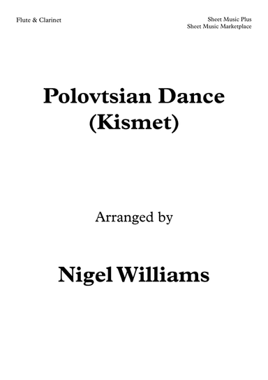 Polovtsian Dance, Duet for Flute and Clarinet in B flat (arr. Nigel Williams)