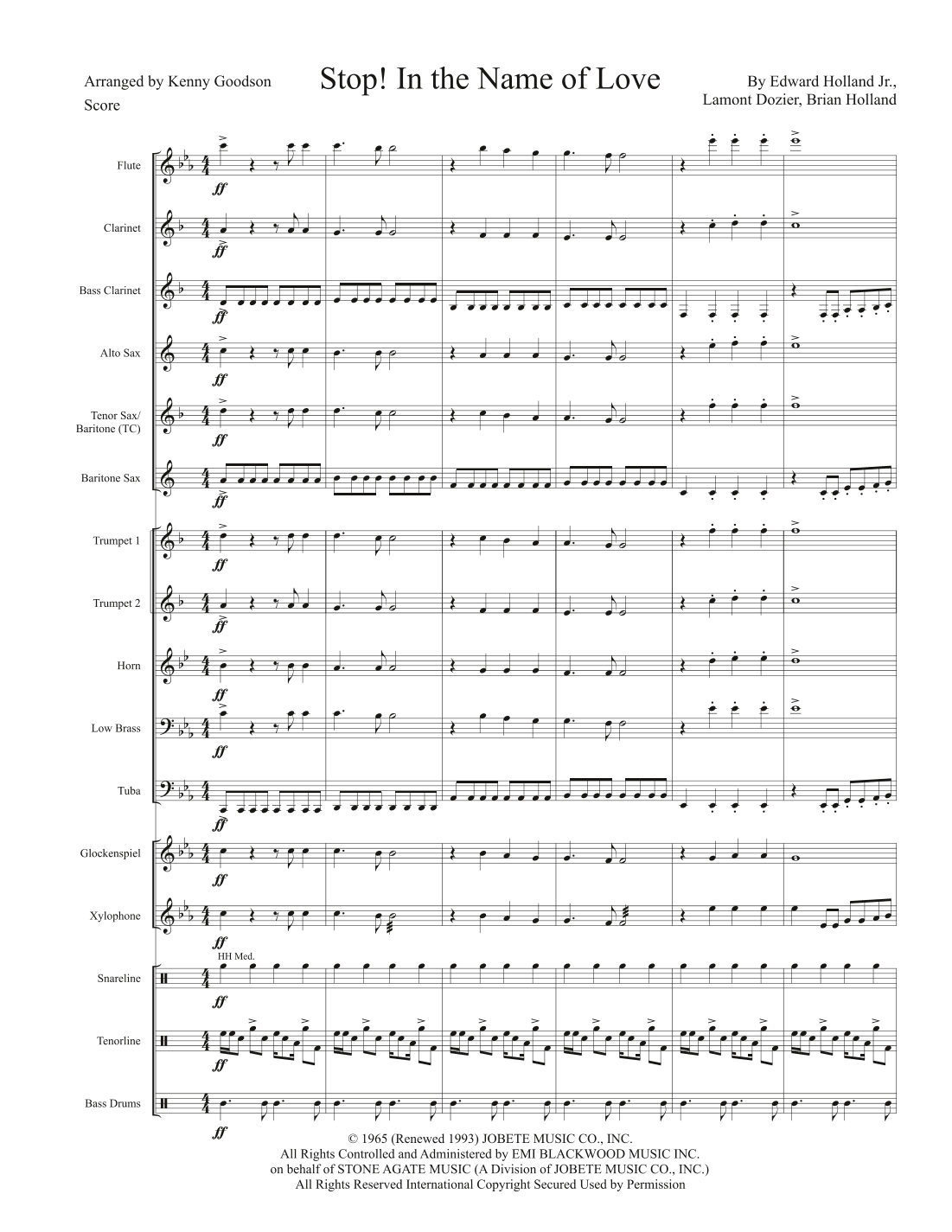Stop! In The Name Of Love (arr. Kenny Goodson)