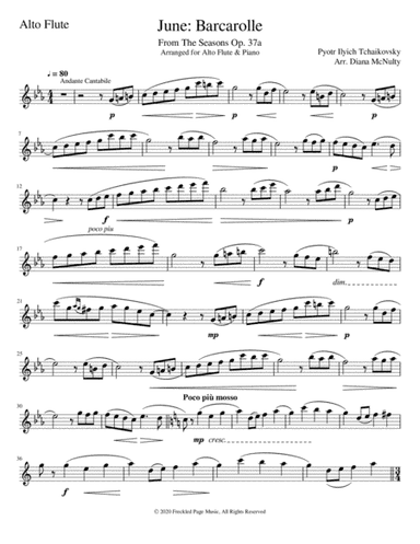 June: Barcarolle from The Seasons Op. 37a for Alto Flute (arr. Diana McNulty)