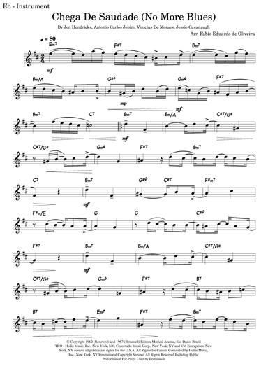 Chega De Saudade (no More Blues) (arr. Fabio Eduardo de Oliveira)