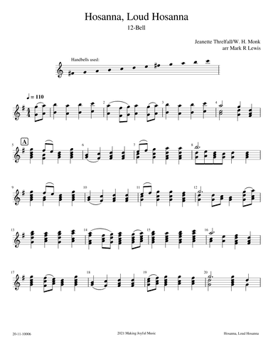 Hosanna, Loud Hosanna - 12-Bell Ensemble (arr. Mark R Lewis)