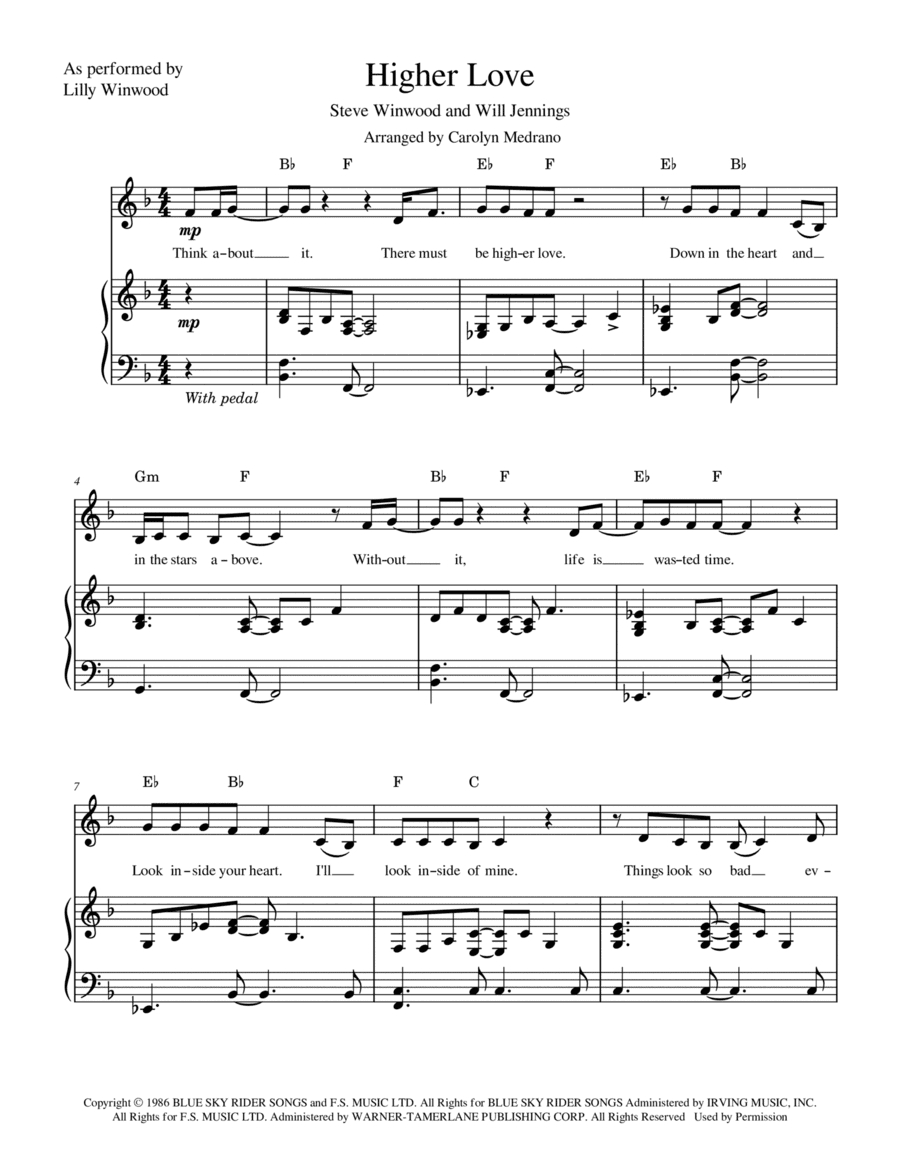 Higher Love (arr. Carolyn Medrano)