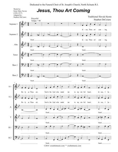 Jesus, Thou Art Coming (arr. Stephen DeCesare)