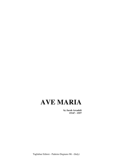 AVE MARIA - J. Arcadelt - For Organ (arr. R. Tagliabue)