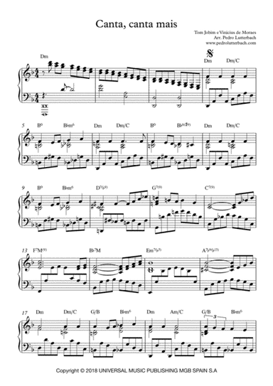 Canta, Canta Mais (arr. Pedro Lutterbach)