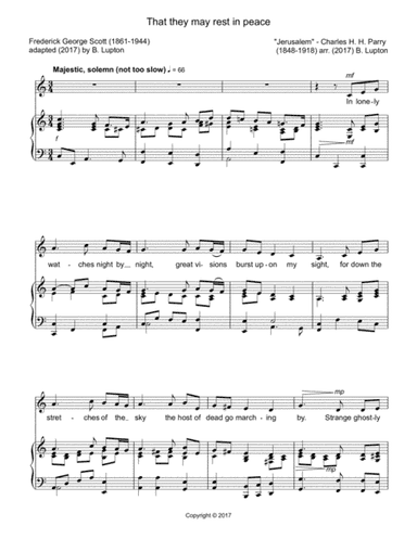 That they may rest in peace (voice with piano acc.) (arr. Brock Lupton (1948-))
