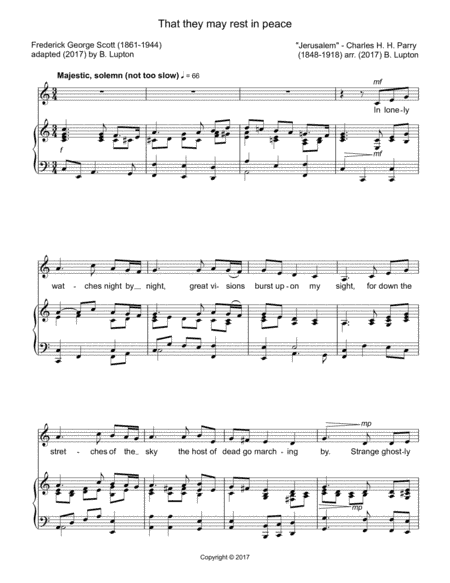 That they may rest in peace (voice with piano acc.) (arr. Brock Lupton (1948-))