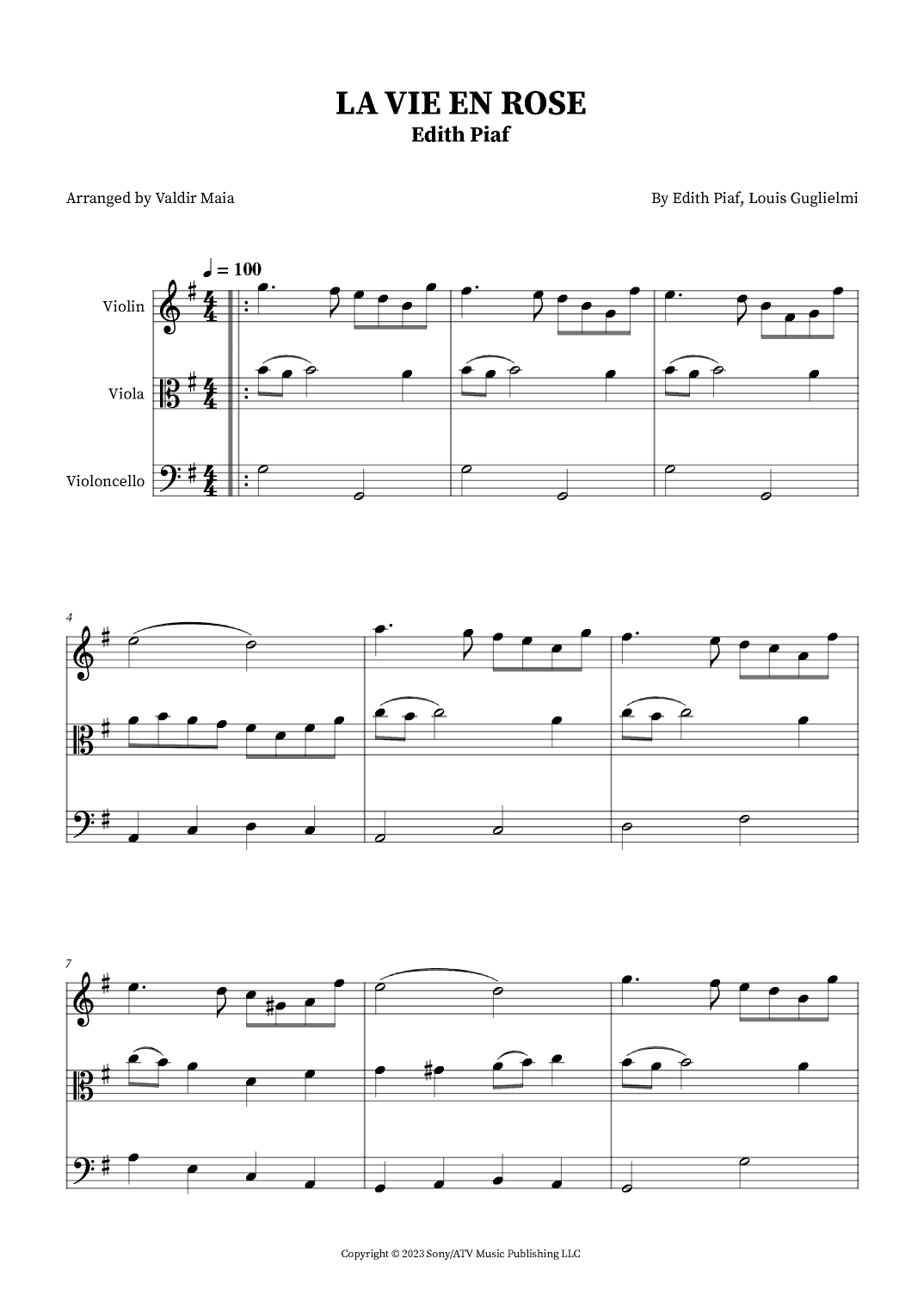 La Vie En Rose (arr. Valdir Maia)