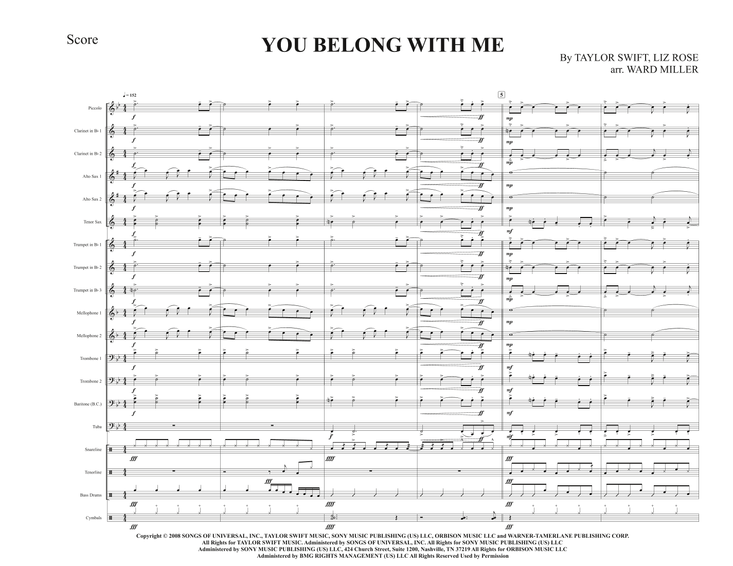 You Belong With Me (arr. Ward Miller)