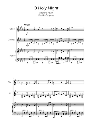 O Holy Night - Oboe and Clarinet w/ Piano (arr. Ygor Nunes)