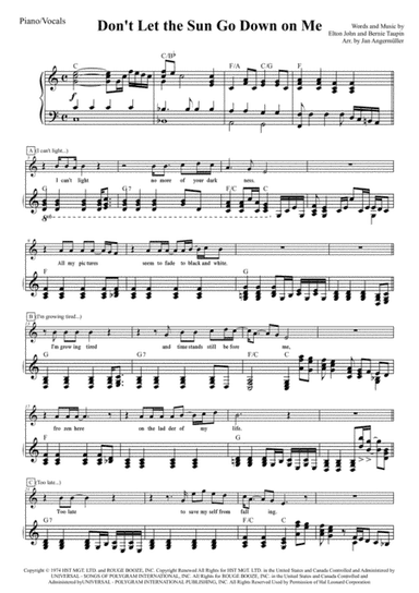 Don't Let The Sun Go Down On Me (arr. Jan Angermüller)