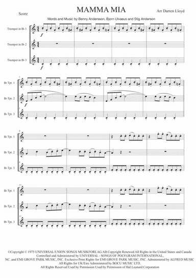 Mamma Mia (arr. Darren Lloyd)