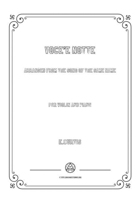 Curtis-Voce'e notte,for Violin and Piano (arr. MSM)