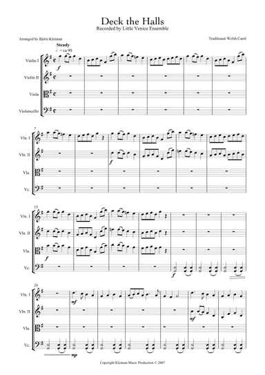 Deck the Halls (arr. Björn Kleiman)