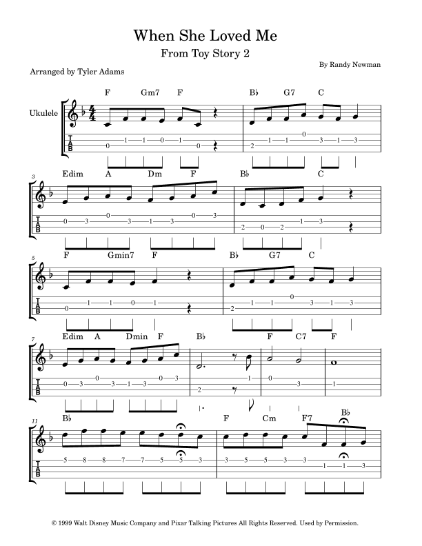 When She Loved Me (arr. Tyler Adams)