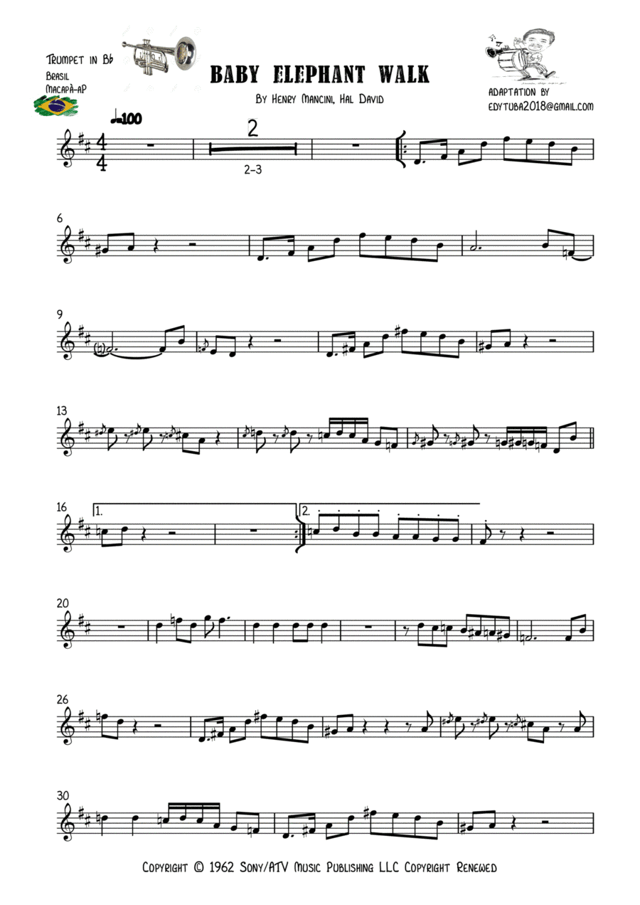 Baby Elephant Walk (arr. EDYCARLOS TAVARES)