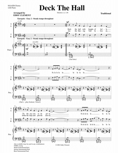 Deck The Hall (arr. EDDY CLEMENT)