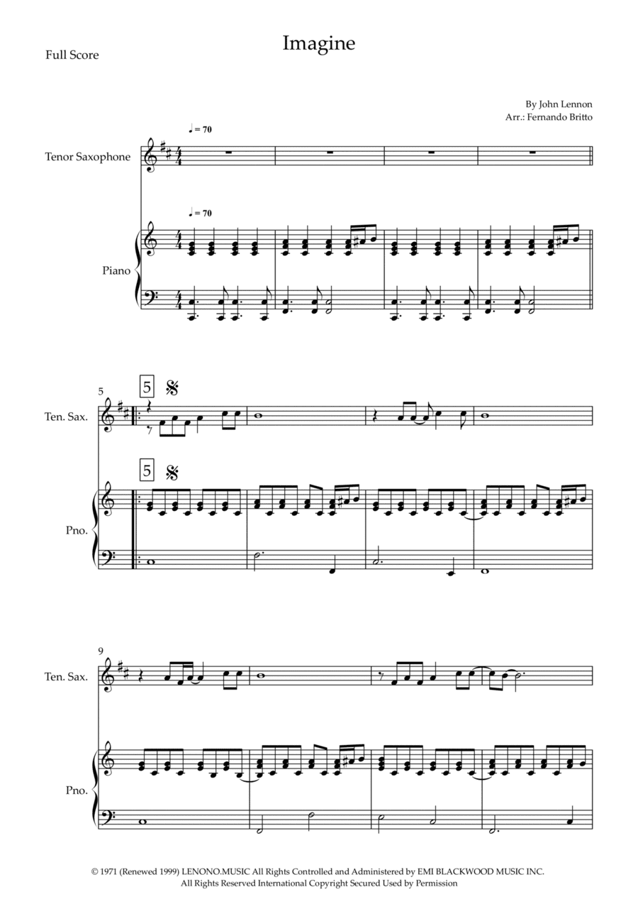 Imagine (arr. Fernando Britto)
