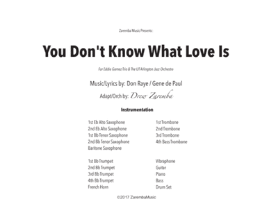 You Don't Know What Love Is (arr. Drew Zaremba, Stefan Karlsson)