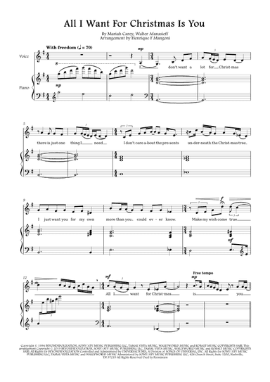 All I Want For Christmas Is You (arr. Henrique F Mangoni)